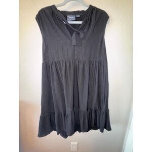 Maeve by Anthropologie Dress‎ Womens M Black Sleeveless A Line Boho Ruffle Chic